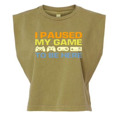 I Paused My Game To Be Here Retro Controllers Garment-Dyed Women's Muscle Tee