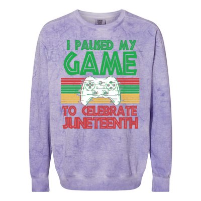 I Paused My Game To Celebrate Juneteenth Colorblast Crewneck Sweatshirt