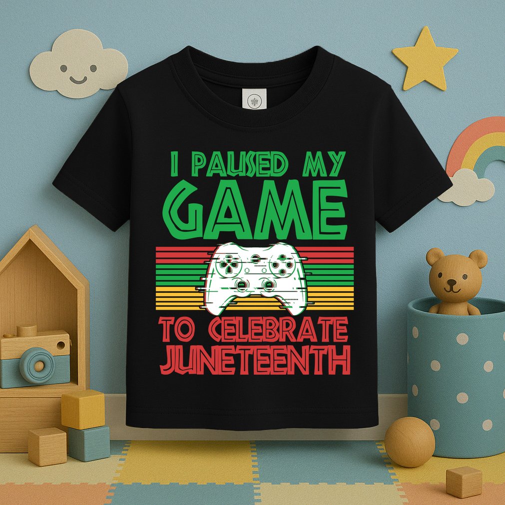I Paused My Game To Celebrate Juneteenth Toddler T-Shirt