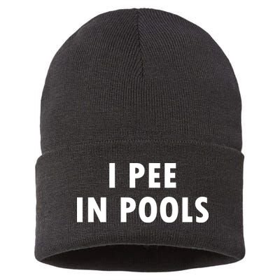 I Pee In Pools Sustainable Knit Beanie