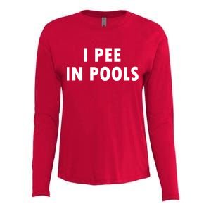 I Pee In Pools Womens Cotton Relaxed Long Sleeve T-Shirt