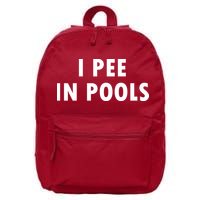I Pee In Pools 16 in Basic Backpack