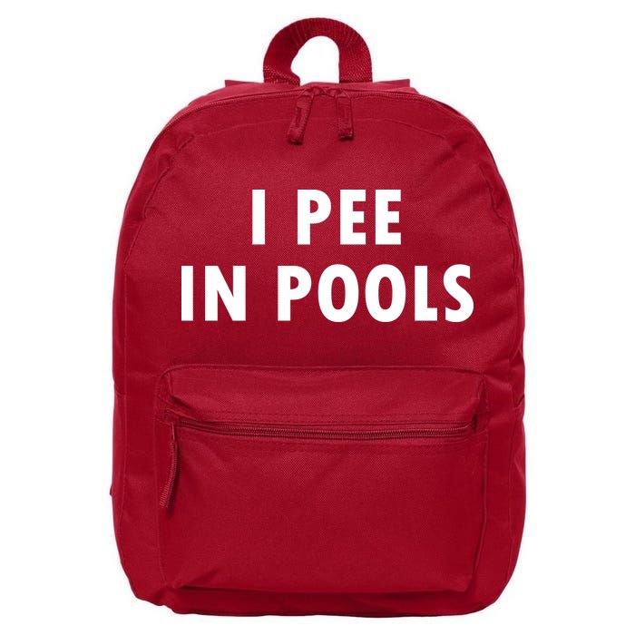 I Pee In Pools 16 in Basic Backpack