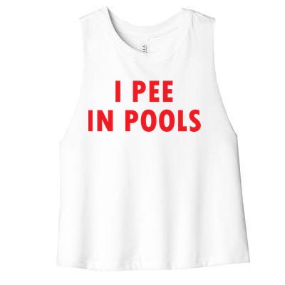 I Pee In Pools Women's Racerback Cropped Tank