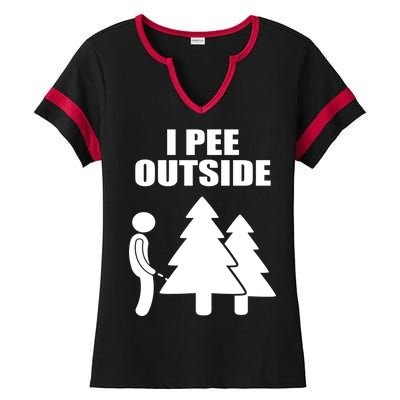 I Pee Outside Ladies Halftime Notch Neck Tee