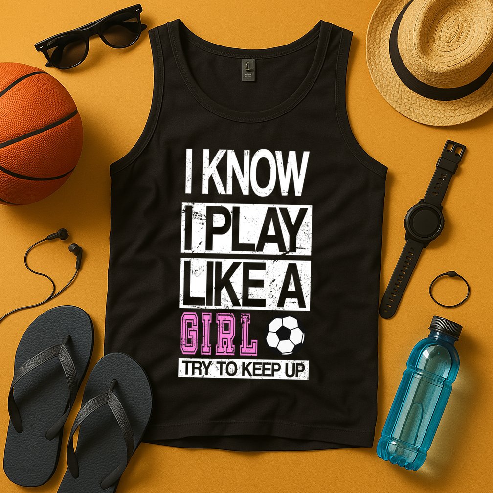 I Play Like A Girl Try To Keep Up Soccer Tank Top