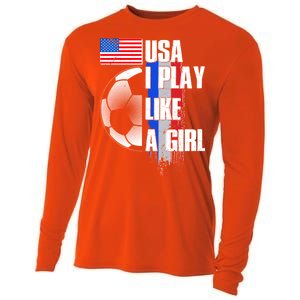 I Play Like A Girl USA Soccer Cooling Performance Long Sleeve Crew