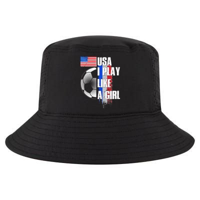 I Play Like A Girl USA Soccer Cool Comfort Performance Bucket Hat