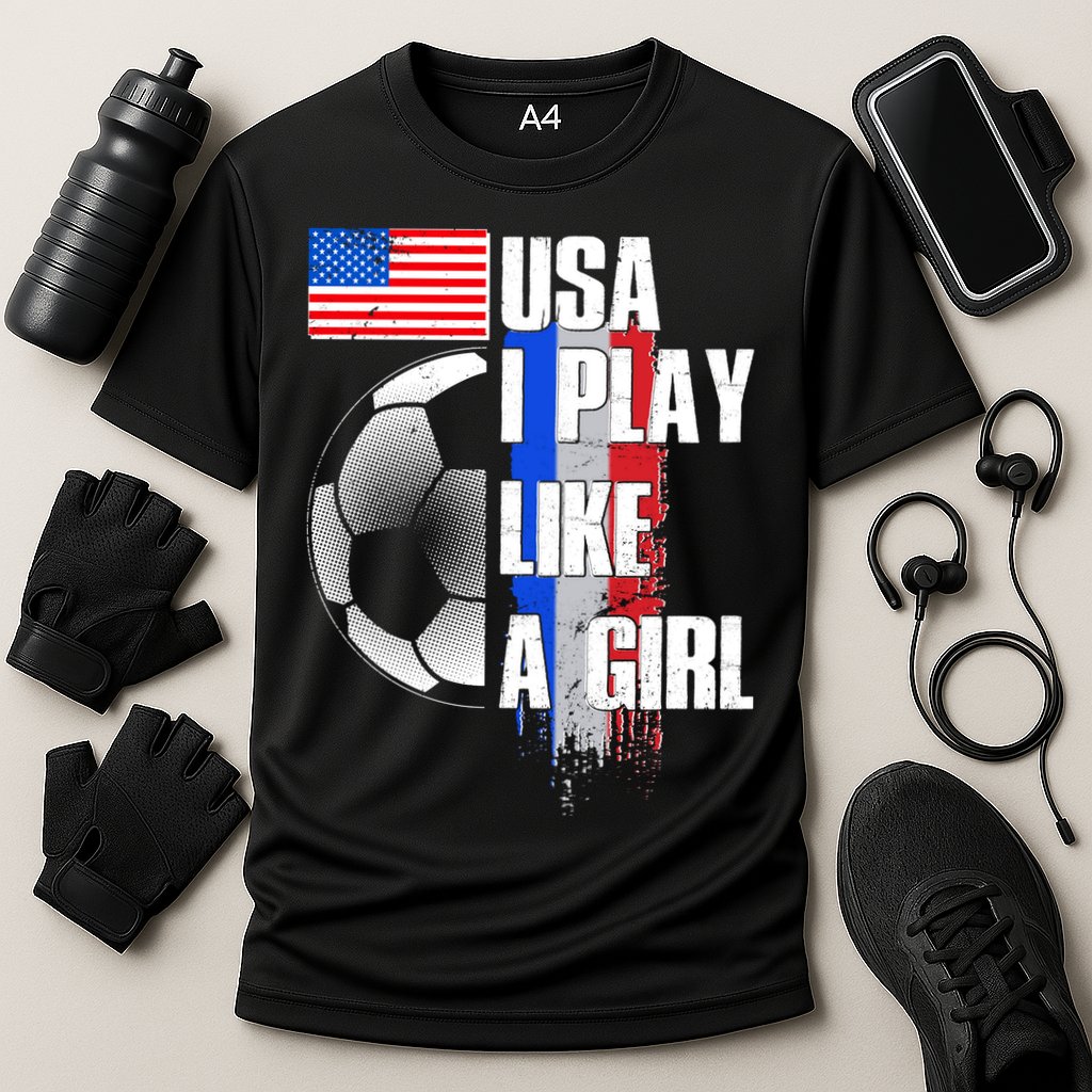 I Play Like A Girl USA Soccer Cooling Performance Crew T-Shirt