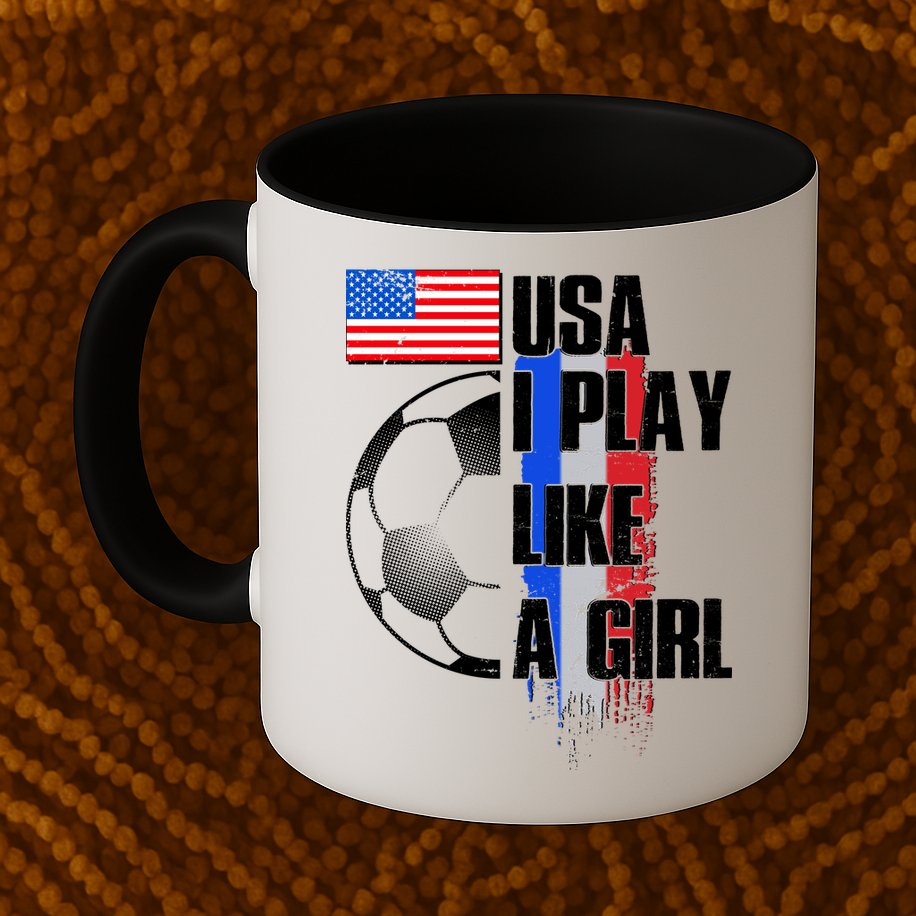 I Play Like A Girl USA Soccer Mug