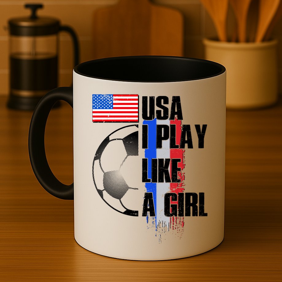 I Play Like A Girl USA Soccer Mug