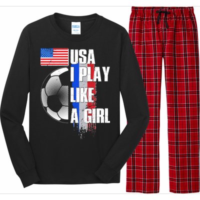 I Play Like A Girl USA Soccer Long Sleeve Pajama Set