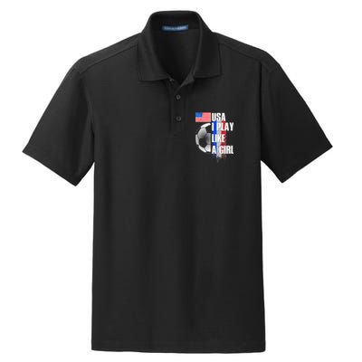 I Play Like A Girl USA Soccer Dry Zone Grid Polo