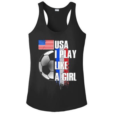 I Play Like A Girl USA Soccer Ladies PosiCharge Competitor Racerback Tank