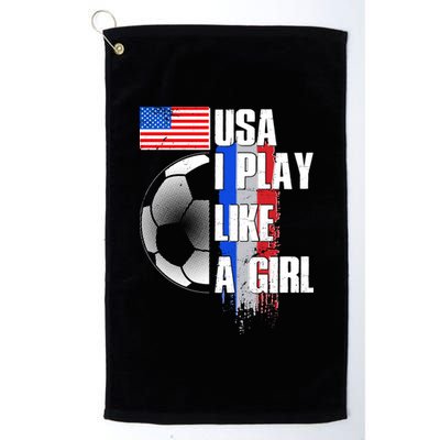 I Play Like A Girl USA Soccer Platinum Collection Golf Towel