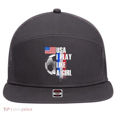 I Play Like A Girl USA Soccer 7 Panel Mesh Trucker Snapback Hat