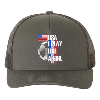 I Play Like A Girl USA Soccer Yupoong Adult 5-Panel Trucker Hat