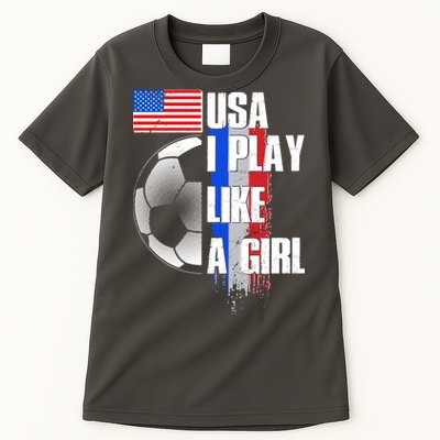 I Play Like A Girl USA Soccer Tall T-Shirt