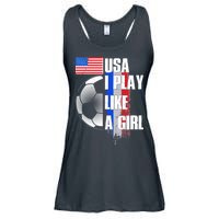 I Play Like A Girl USA Soccer Ladies Essential Flowy Tank