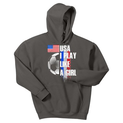 I Play Like A Girl USA Soccer Kids Hoodie