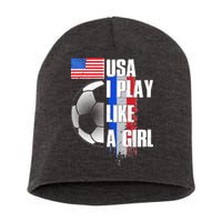 I Play Like A Girl USA Soccer Short Acrylic Beanie