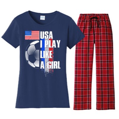 I Play Like A Girl USA Soccer Women's Flannel Pajama Set