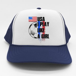 I Play Like A Girl USA Soccer Trucker Hat