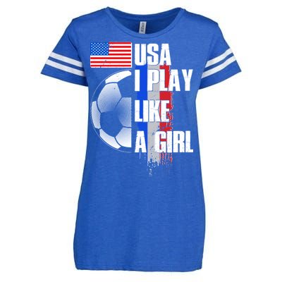 I Play Like A Girl USA Soccer Enza Ladies Jersey Football T-Shirt