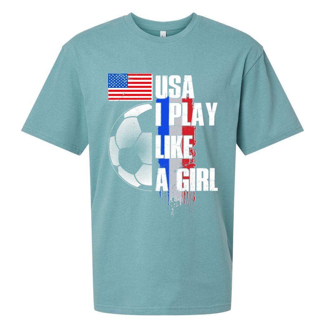 I Play Like A Girl USA Soccer Sueded Cloud Jersey T-Shirt