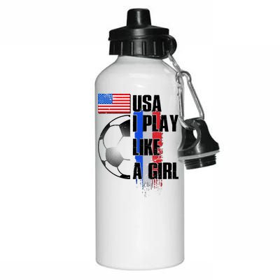 I Play Like A Girl USA Soccer Aluminum Water Bottle