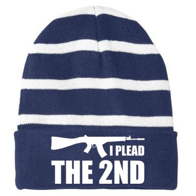 I Plead The Second Striped Beanie with Solid Band