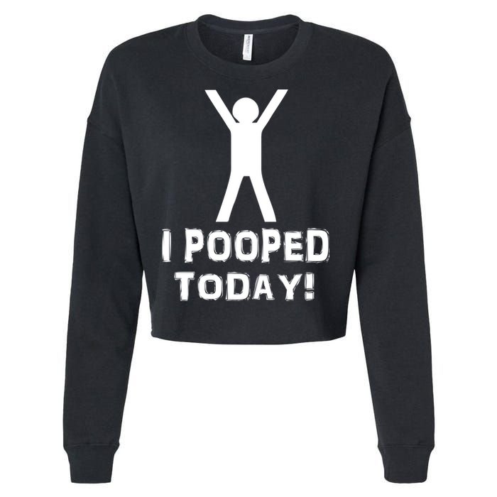 I Pooped Today Funny Humor Cropped Pullover Crew