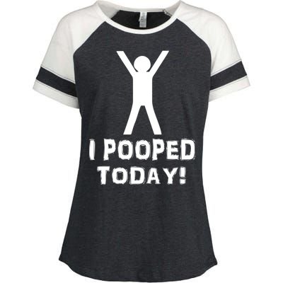 I Pooped Today Funny Humor Enza Ladies Jersey Colorblock Tee