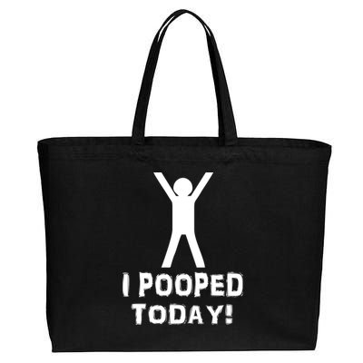 I Pooped Today Funny Humor Cotton Canvas Jumbo Tote