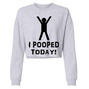 I Pooped Today Funny Humor Cropped Pullover Crew