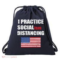 I Practiced Socialism Distancing Drawstring Bag