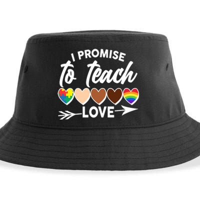 I Promise To Teach Love Diversity Equality Sustainable Bucket Hat