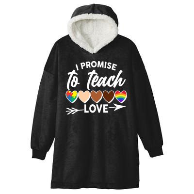 I Promise To Teach Love Diversity Equality Hooded Wearable Blanket