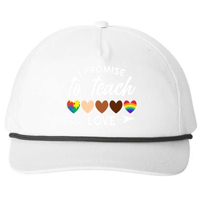 I Promise To Teach Love Diversity Equality Snapback Five-Panel Rope Hat