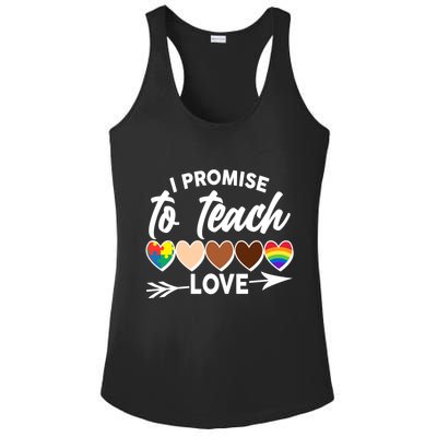 I Promise To Teach Love Diversity Equality Ladies PosiCharge Competitor Racerback Tank