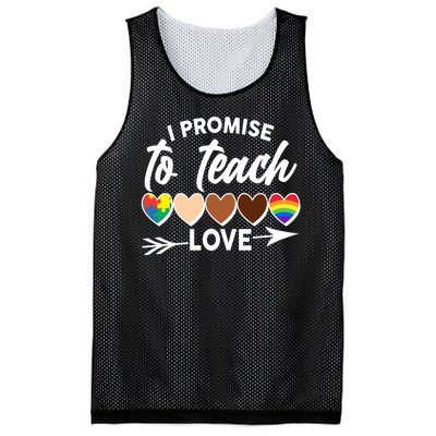 I Promise To Teach Love Diversity Equality Mesh Reversible Basketball Jersey Tank