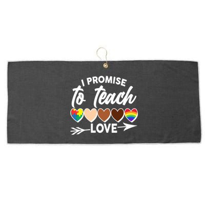 I Promise To Teach Love Diversity Equality Large Microfiber Waffle Golf Towel