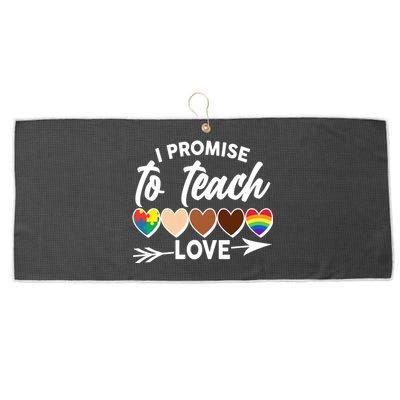 I Promise To Teach Love Diversity Equality Large Microfiber Waffle Golf Towel