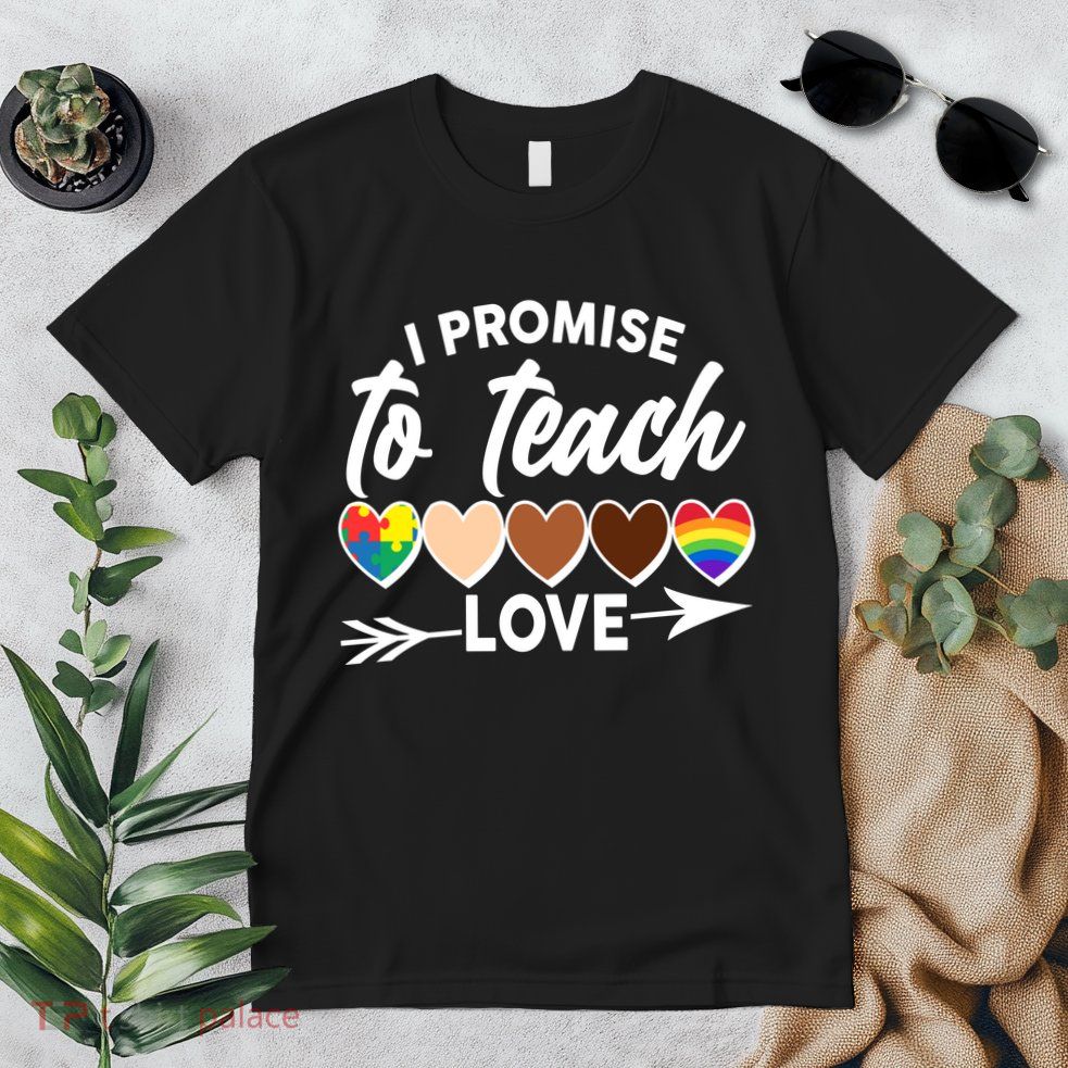 I Promise To Teach Love Diversity Equality Premium T-Shirt