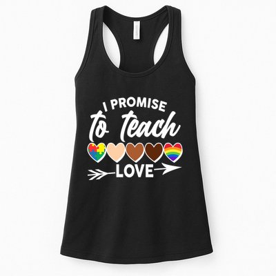 I Promise To Teach Love Diversity Equality Womens Tank Top