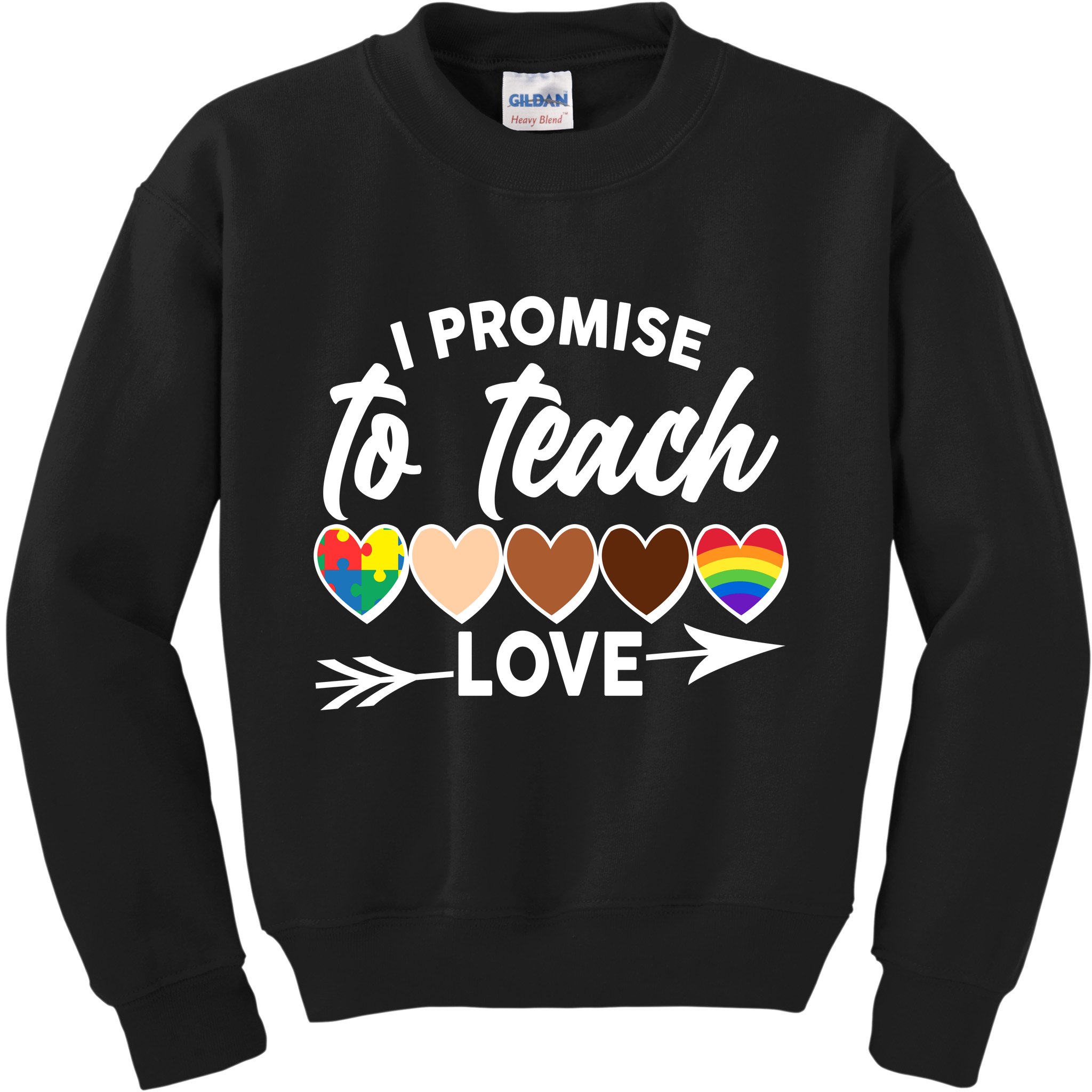 I Promise To Teach Love Diversity Equality Kids Sweatshirt