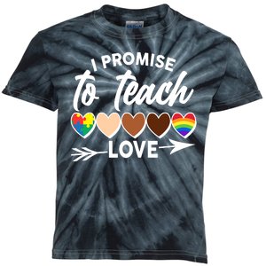 I Promise To Teach Love Diversity Equality Kids Tie-Dye T-Shirt