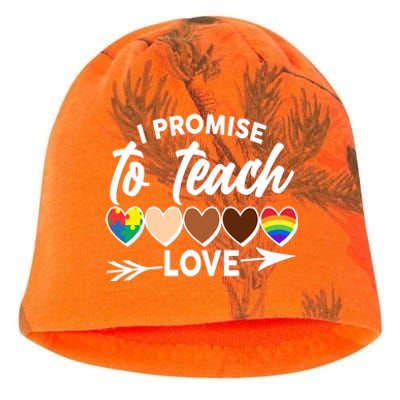 I Promise To Teach Love Diversity Equality Kati - Camo Knit Beanie