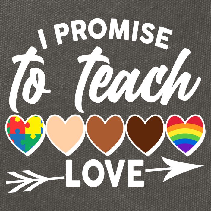 I Promise To Teach Love Diversity Equality Cotton Canvas Backpack