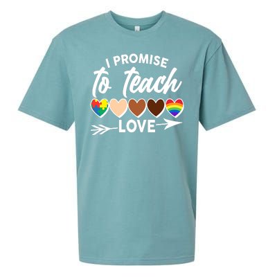 I Promise To Teach Love Diversity Equality Sueded Cloud Jersey T-Shirt